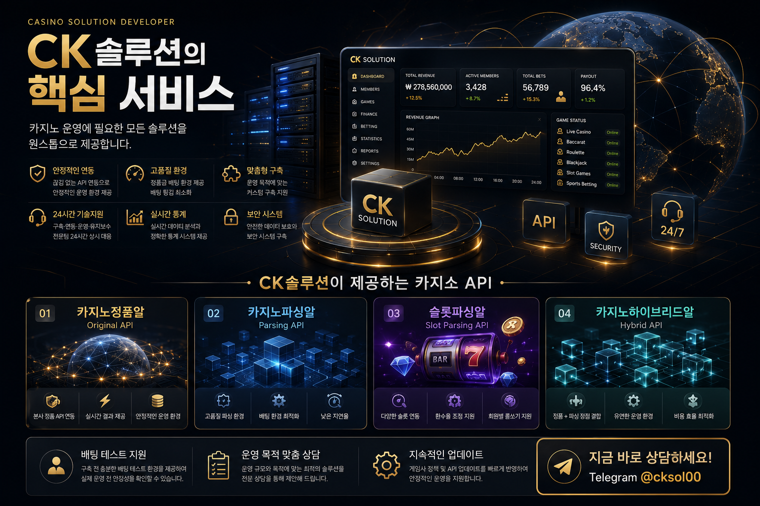 카지노정품알 카지노파싱알 슬롯파싱알 하이브리드 API 비교